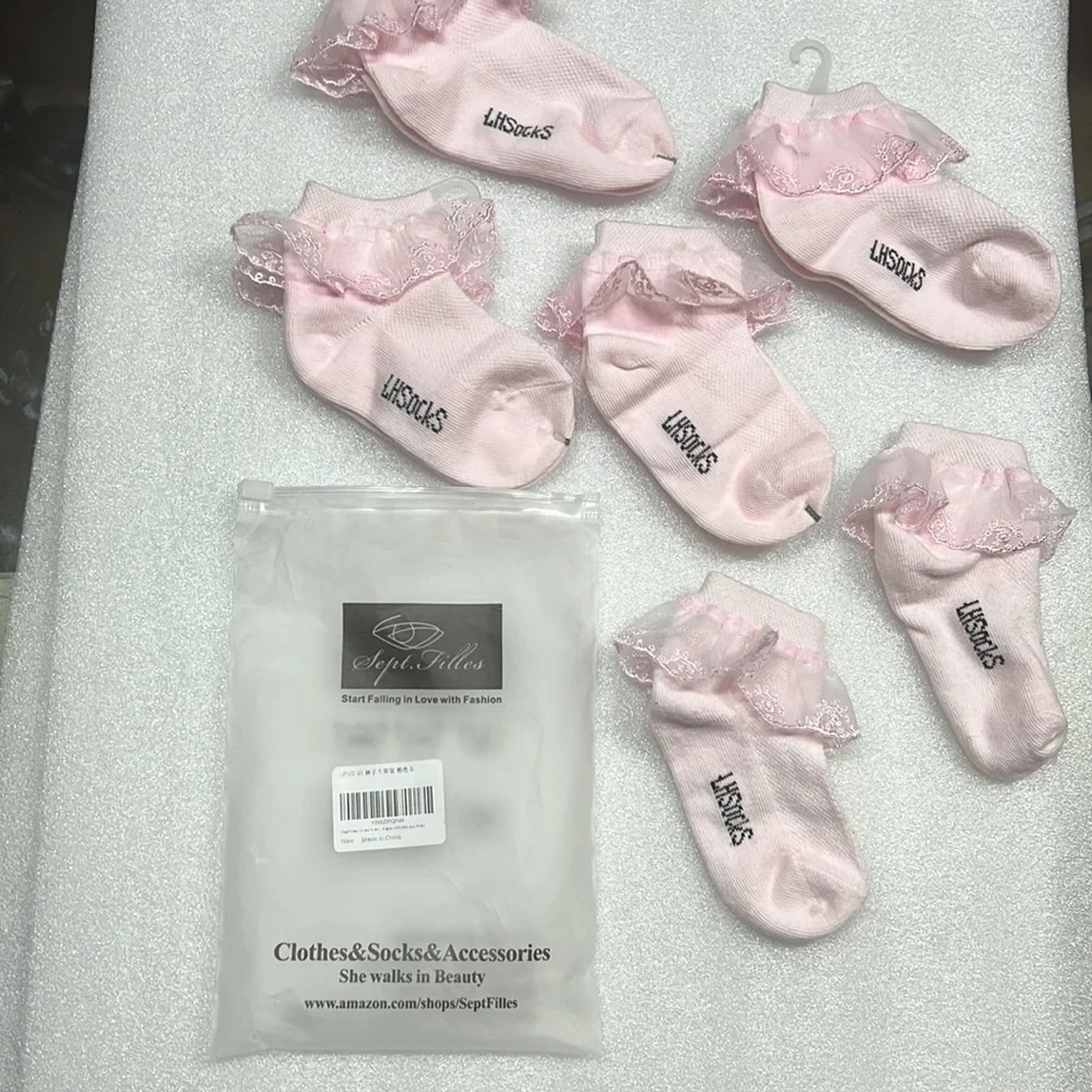 Little Girl Doll Soft Pink Ruffle Socks